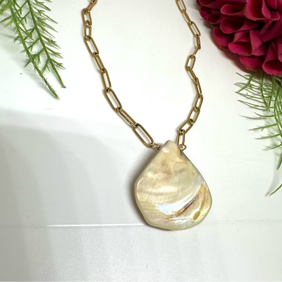 NEW⚜️Mother Of Pearl “Riva” Teardrop Necklace - Picture 3 of 6